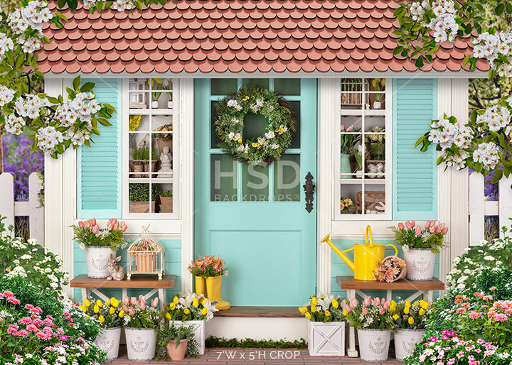 Spring Photography Backdrops | Spring Cottage Easter Backdrop