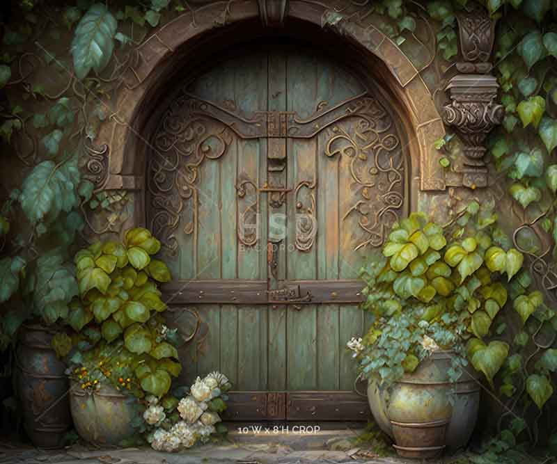 Rustic Secret Garden Door - HSD Photography Backdrops 