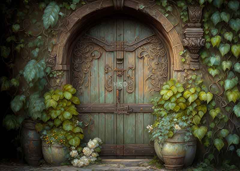 Rustic Secret Garden Door - HSD Photography Backdrops 