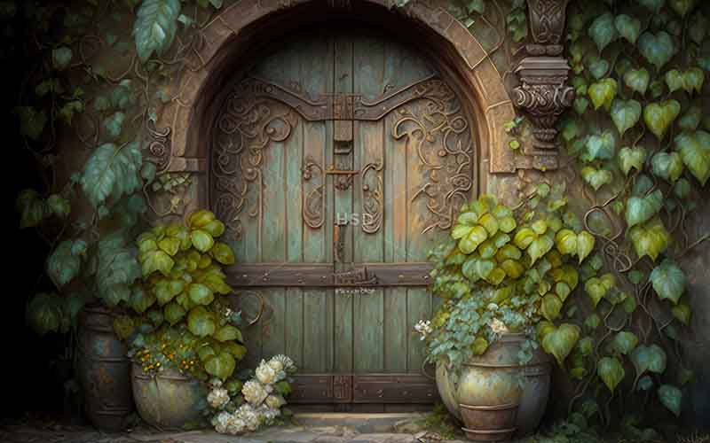 Rustic Secret Garden Door - HSD Photography Backdrops 