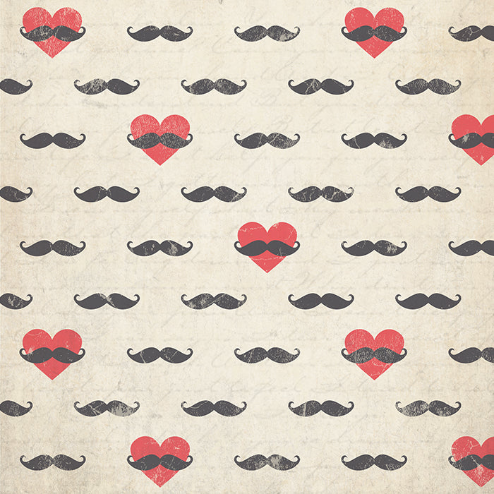 Mustache Hearts - HSD Photography Backdrops 