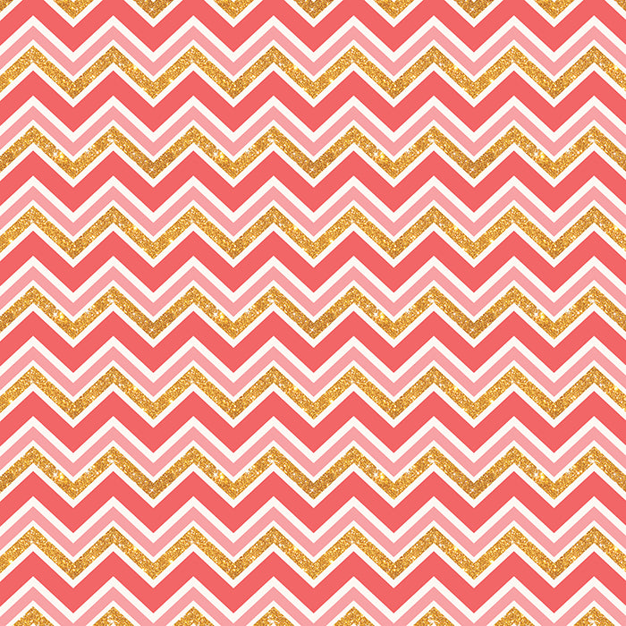 Pink & Gold Chevron - HSD Photography Backdrops 