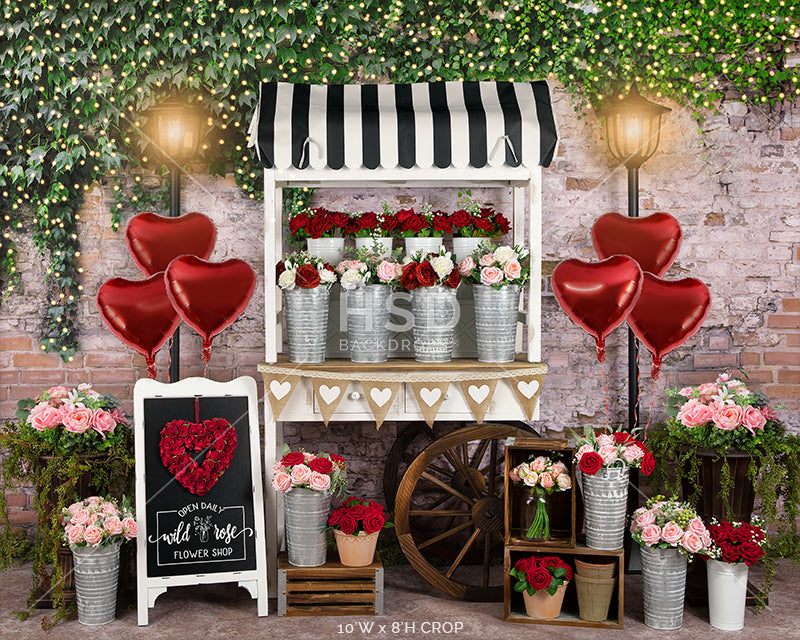 Valentine's Day Flower Cart - HSD Photography Backdrops 