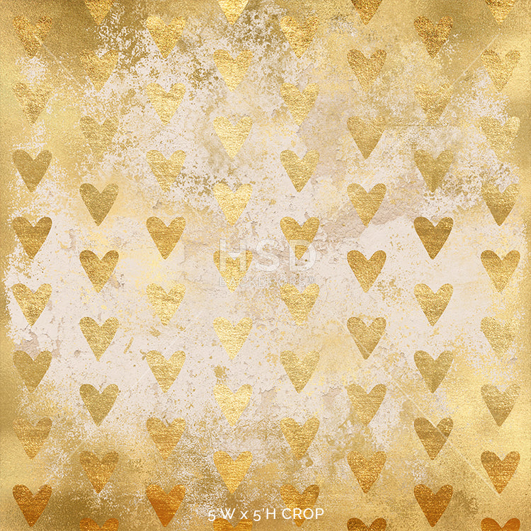 Gold Foil Hearts - HSD Photography Backdrops 