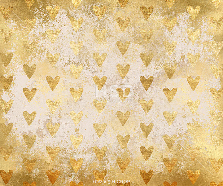 Gold Foil Hearts - HSD Photography Backdrops 