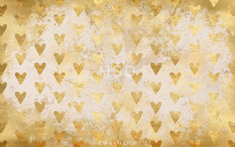 Gold Foil Hearts - HSD Photography Backdrops 