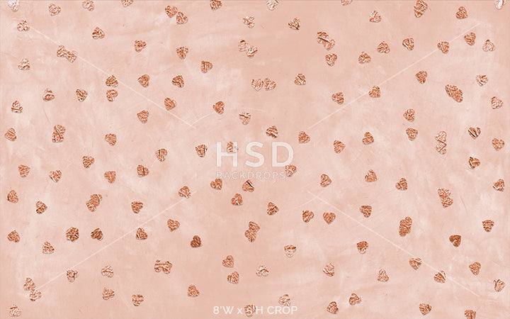 Rose Gold Hearts - HSD Photography Backdrops 