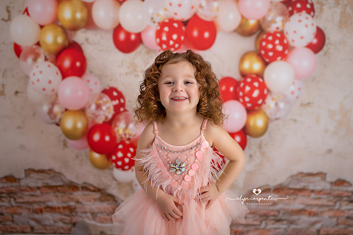 Grunge Heart Balloon Wall - HSD Photography Backdrops 