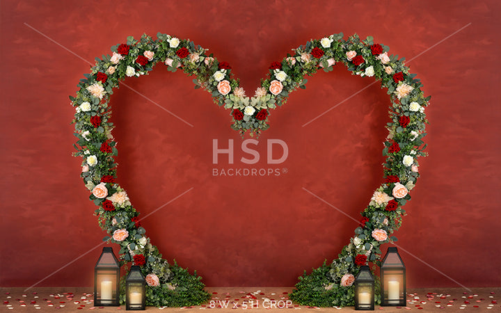 Floral Heart (lights) - HSD Photography Backdrops 