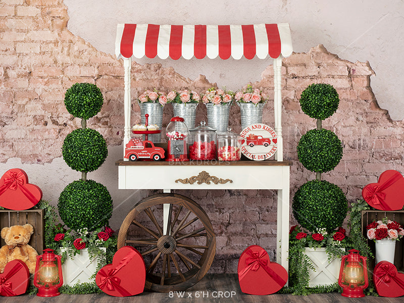 Valentine's Day Candy Cart - HSD Photography Backdrops 