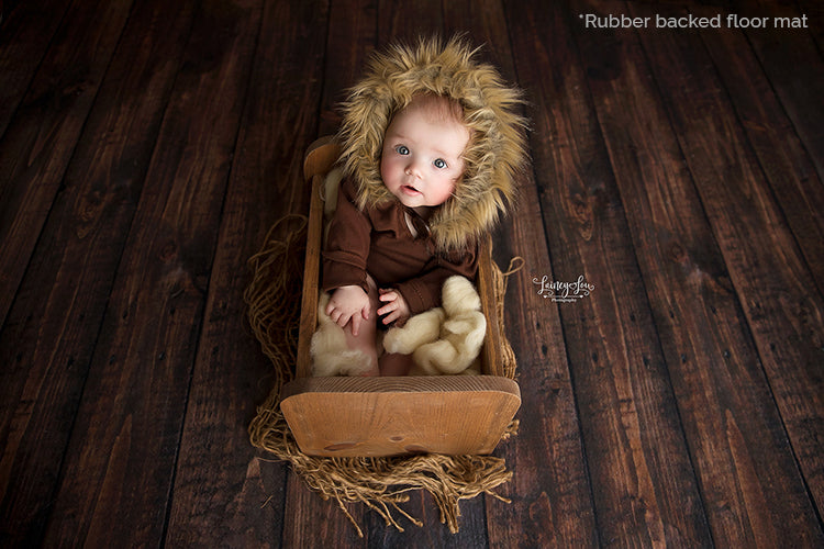 Dark Rustic Wood Floor Mat - HSD Photography Backdrops 