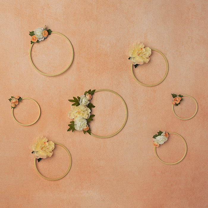 Peach Floral Hoops - HSD Photography Backdrops 