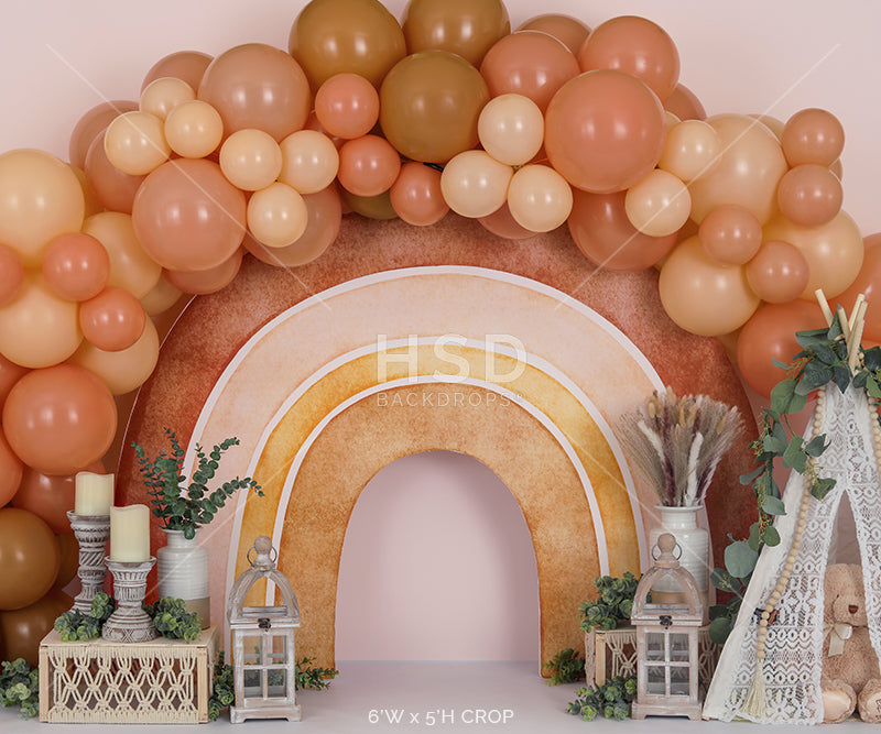 Boho Rainbow Balloon - HSD Photography Backdrops 