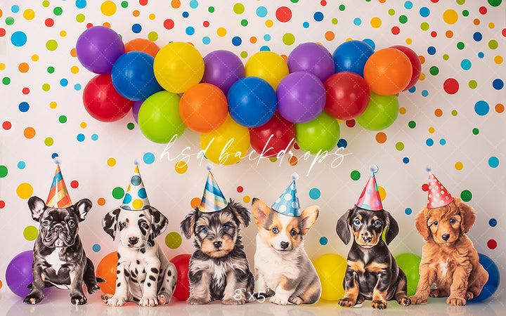 Birthday Party Pups - HSD Photography Backdrops 