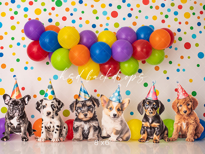 Birthday Party Pups - HSD Photography Backdrops 