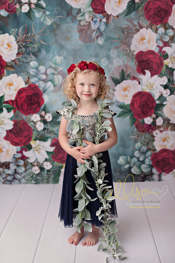 Kate Christmas Floral - HSD Photography Backdrops 