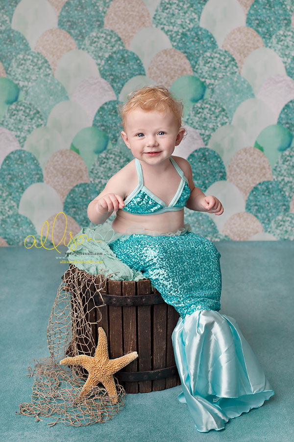 Teal Mermaid Tail - HSD Photography Backdrops 