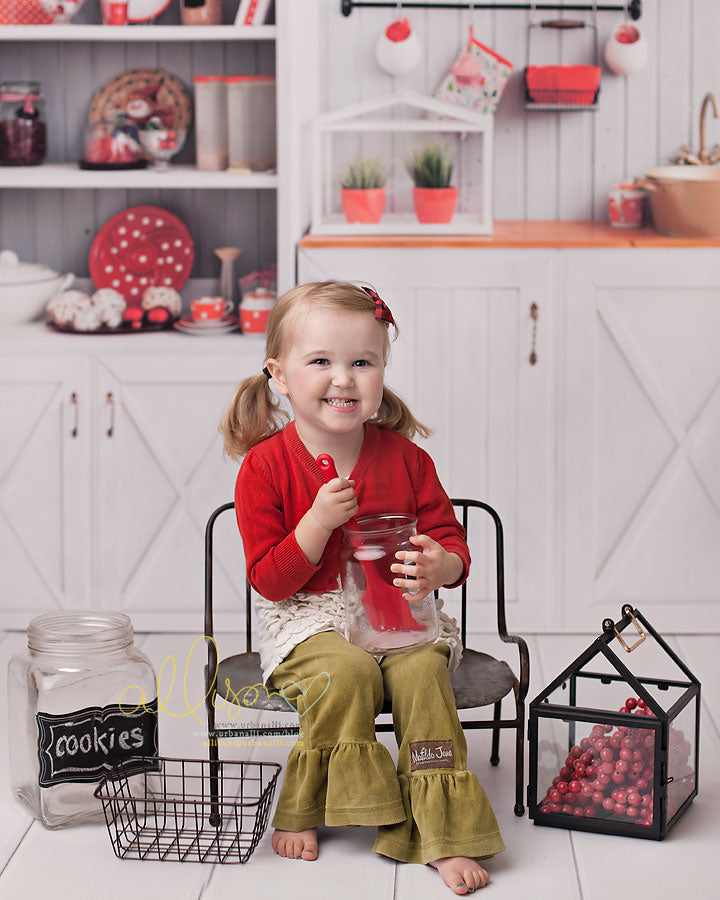 Baking Christmas Cookies in the Kitchen - HSD Photography Backdrops 