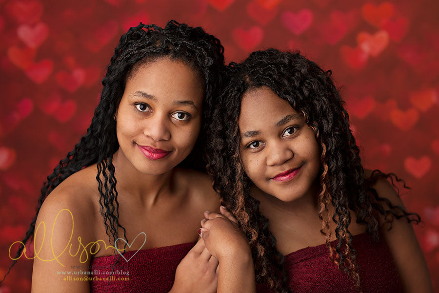 Red Bokeh Hearts - HSD Photography Backdrops 