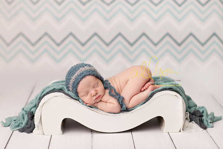 Textured Chevron Blue - HSD Photography Backdrops 